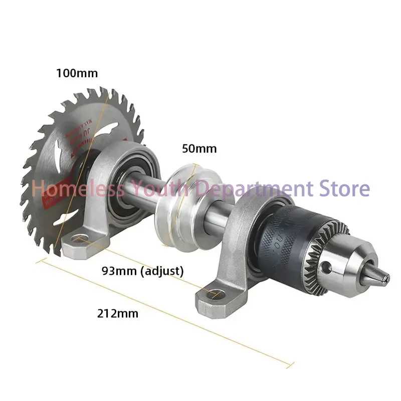 Cutting Machine Spindle Bearing Seat DIY Bench Saw Woodworking Cutting Rotary Lathe Cutting Spindle Chuck Drill Chuck Set