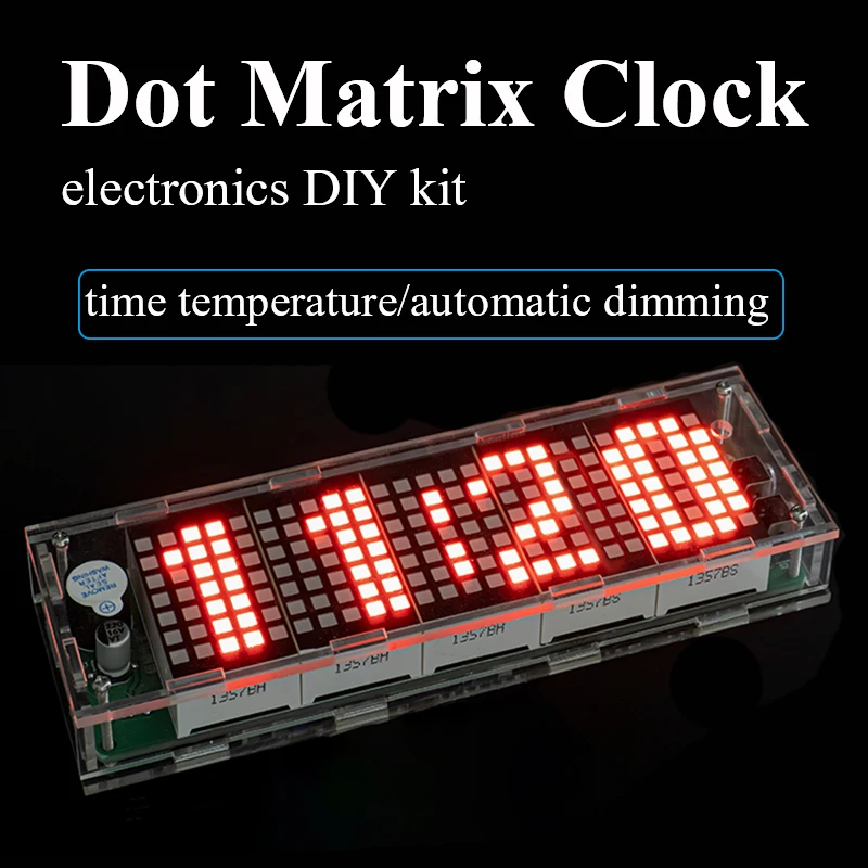 

57 Тип Матричные светодиодные часы DIY Kit 51, однокристальные цифровые часы, электронные сварочные часы, свободные детали