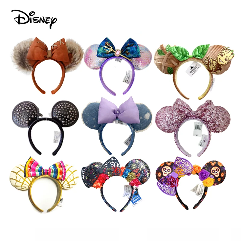 

2024 Disney Mickey Mouse Headband Festival Party Amusement Park Little Mermaid Hairband Cosplay for Adults Kids Hair Accessories