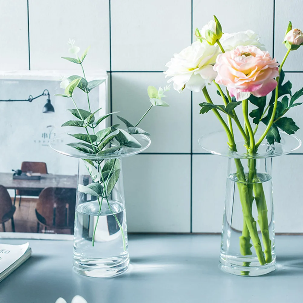 

1Pcs Glass Vase Transparent Flower Holder Simple Flower Arrangement Home Decoration Office Ornament Desktop Decor