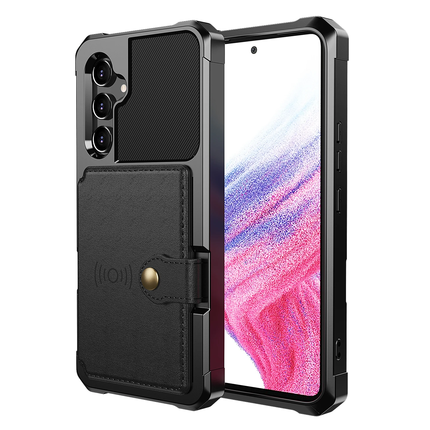 for Samsung Galaxy A14 5G/A54 5G Credit Card Case PU Leather Flip Wallet Cover with Photo Holder Hard Back Cover image 6