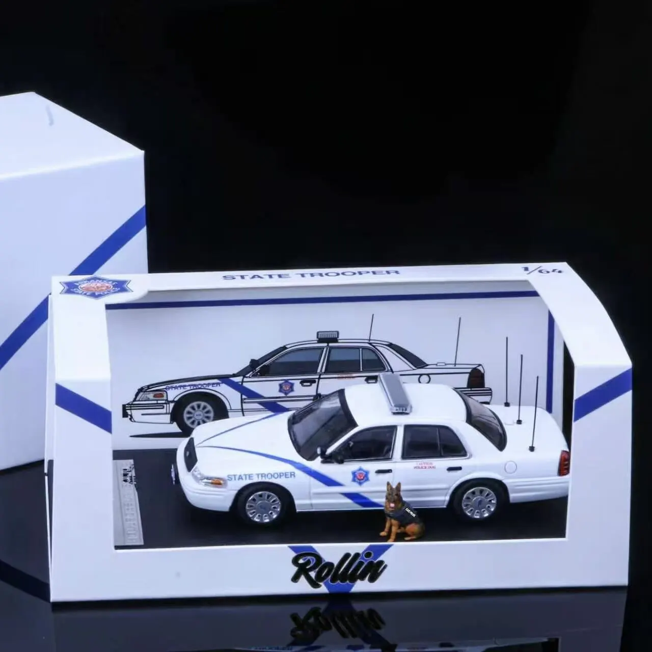 Diecast 1:64 Scale Rolling ASP CV K9 Alloy Car Model