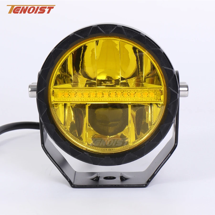 Super Bright 3.5 Inch White Yellow With Yellow DRL High Low Beam LED Work Head Fog Driving Light For Car SUV Truck ATV 12-48V