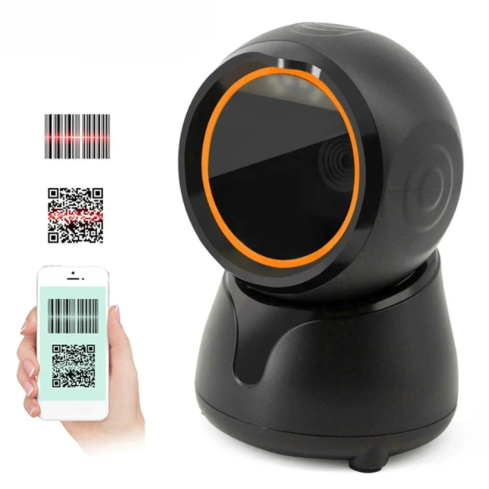 Desktop Barcode Scanner 1D 2D QR Code Automatic Scanning Can Be Customised - Supermarket Price Wired Scanners Perfect For Superm