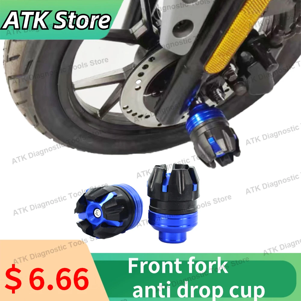 Front Suspension Protection Cup Frame Slider Falling Protector aluminum for Motorcycle Scooter E-Bike Universal MTC049