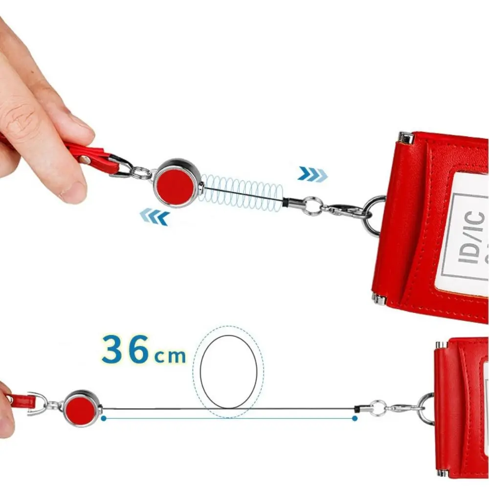 レザー製伸縮式ネックストラップ、鮮やかなカラー、名札用ランヤード、伸縮式スリング、ビジネス用ネックストラップ、IDバッジホルダー