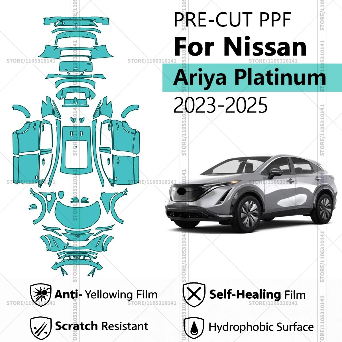 

Pre-Cut Paint Protection Film PPF Transparent Car Film Professional Automotive PPF For Nissan Ariya Platinum 2023-2025