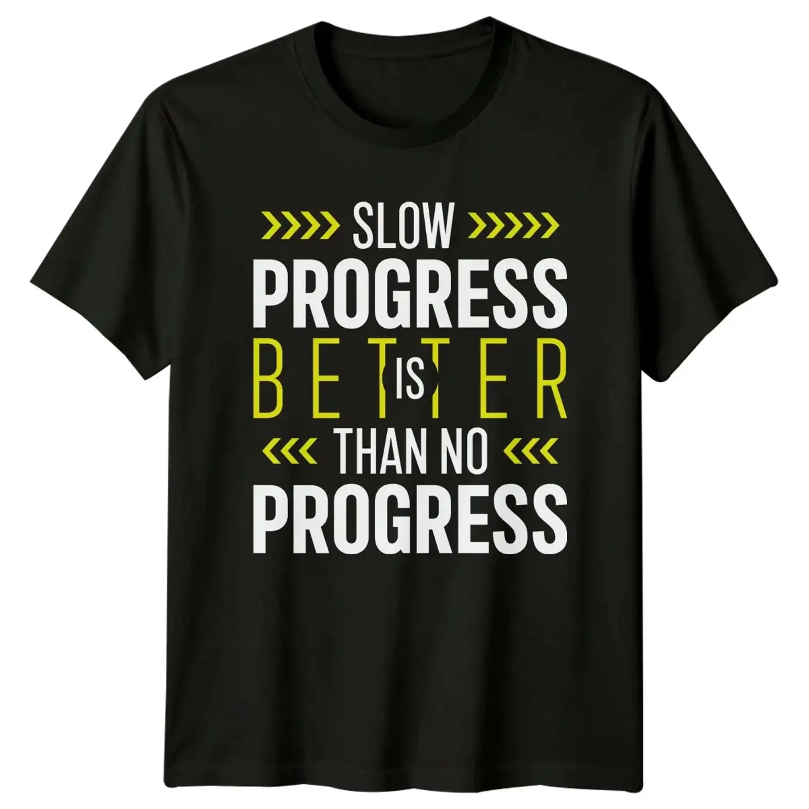 Langsamer Fortschritt ist besser als T Shirt Fitness Motivationsgeschenk für Sie und Ihn vintage Washed Soft homme Casual