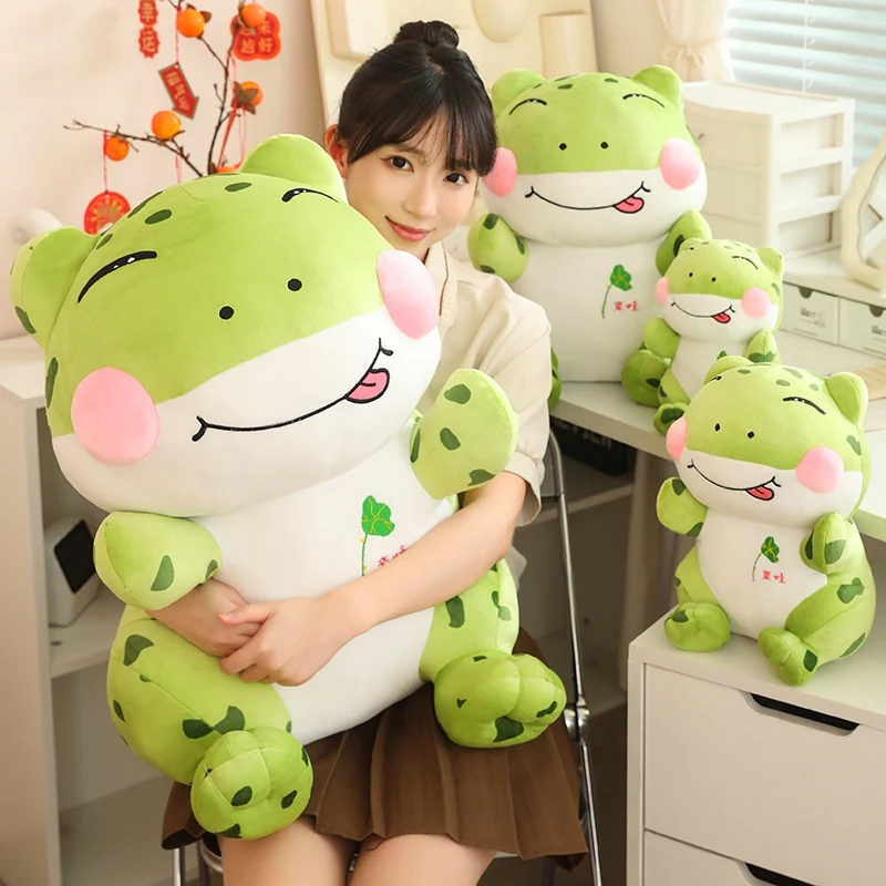 22～40cm  Plush Animal Lazy Frog Cute Soft Cartoon Creative Fluffy Big Size Christmas Gift Sofa Cushion Toys For Children