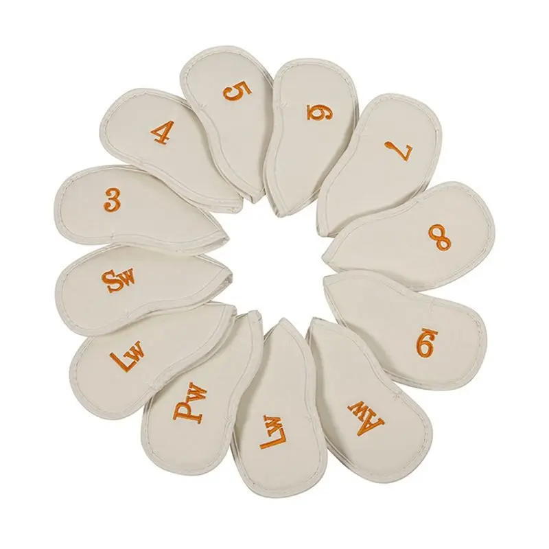 

AEB0-Hook And Loop Iron Cover Club Cap Cover Embroidery Golf Iron Cover Club Protective Cover