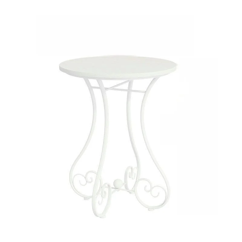 #¥Iron Side Table Small Round Coffee Table sofa side table Minimalist Balcony Bedroom Modern Simple