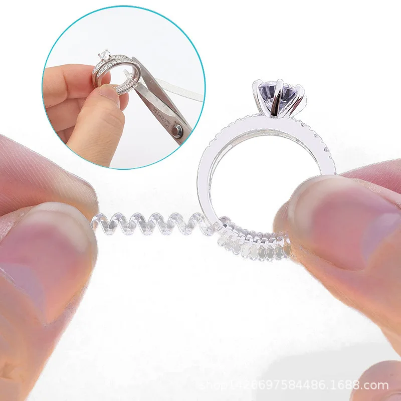 Transparent Spring Ring Size Reducer Tool Adjustable Resin Elastic Fastener Suitable All Rings Cuttable Invisible Guard Ropes