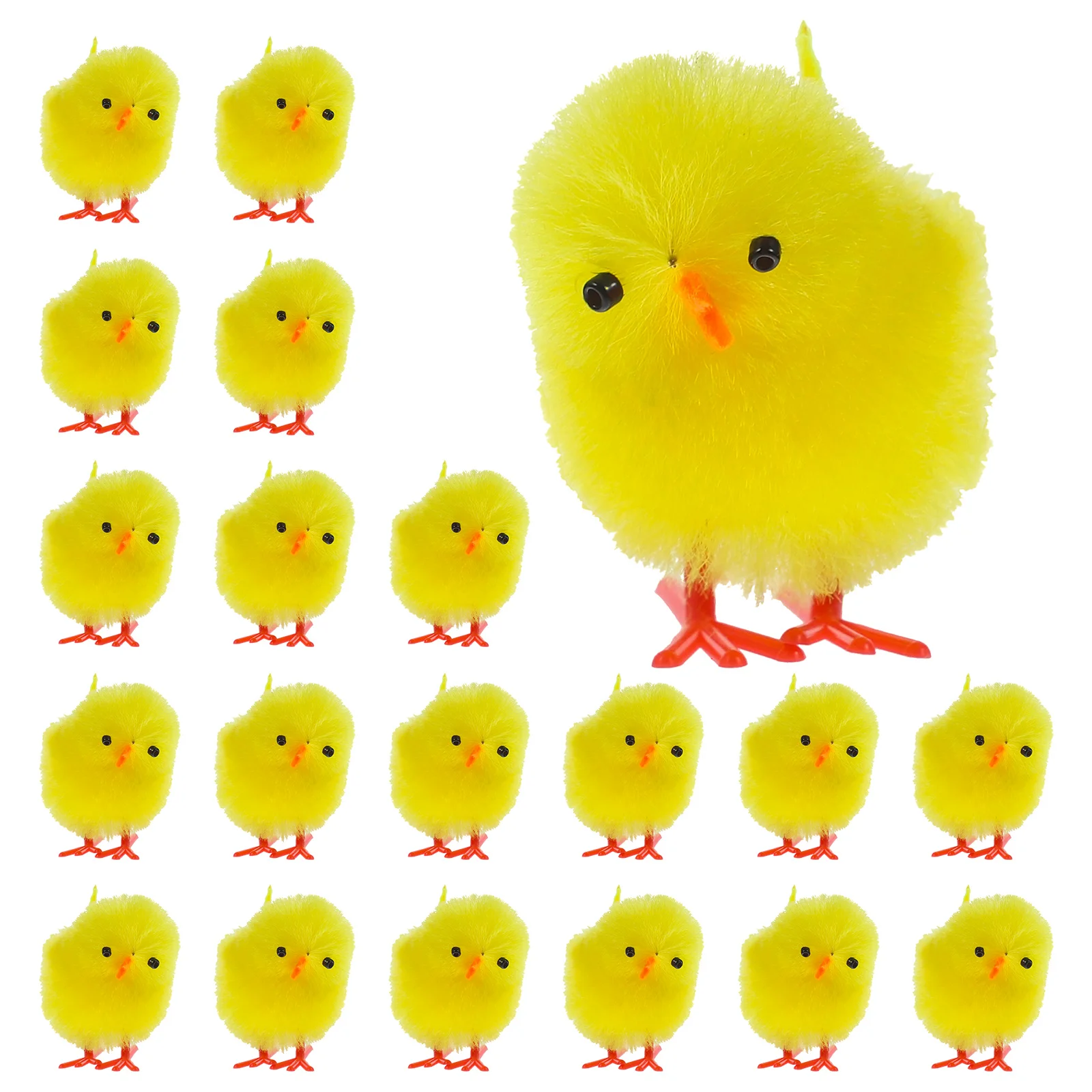 36 Pcs Polystyrene Balls Plush Chick Ornaments Fake Pom Chicks Plastic Figurines Baby