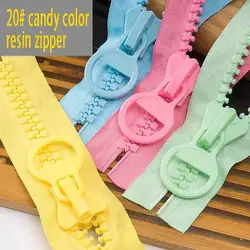 New 1 Piece Garment Pocket Zipper 25cm Oversized Resin Zipper Multi-color Endless Lock Zipper Pencil Bag Decorative Zipper