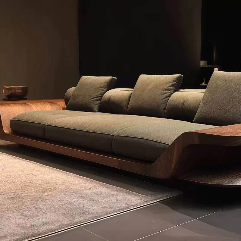 Couch New Chinese Style Solid Wood Living Room Sofas Armchairs Relax Large Corner Sofa Living Room High-end Home Furniture