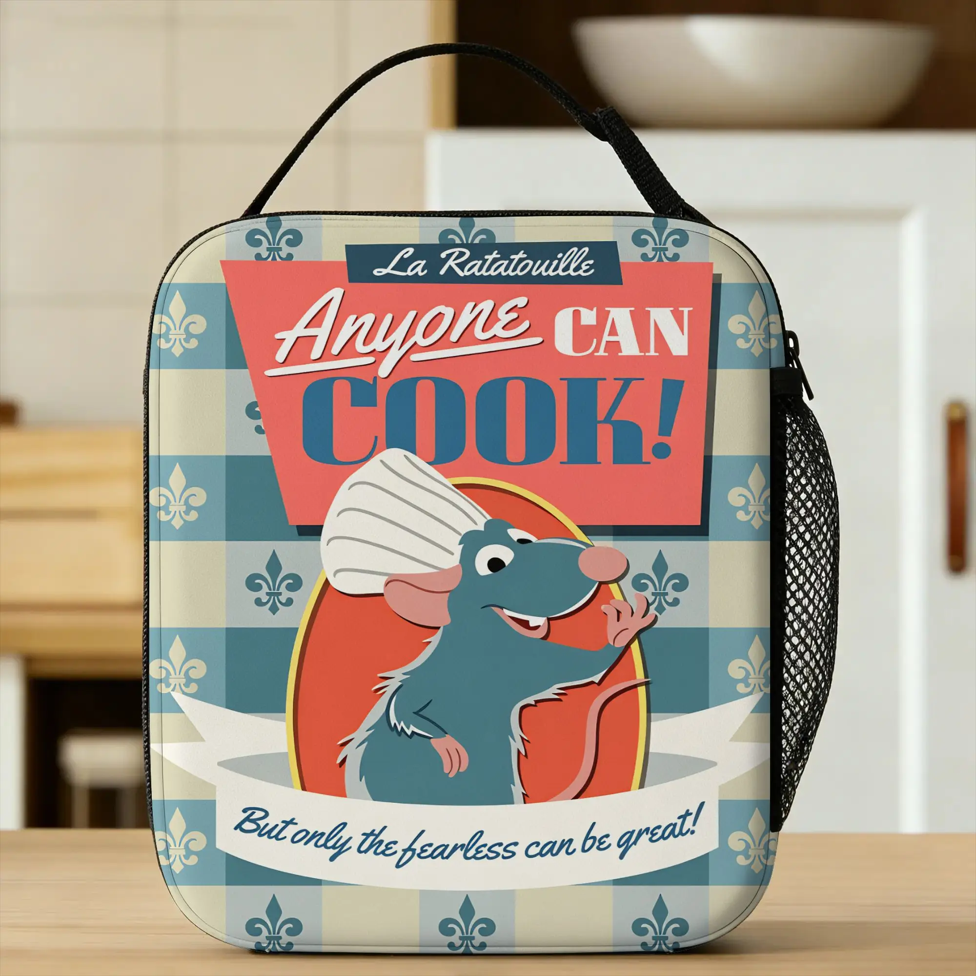 Ratatouille Lunch Bag  Fun Lunch Box School Portable Zipper Thermal Lunch Bags For Women Oxford Graphic Design Cooler Bag