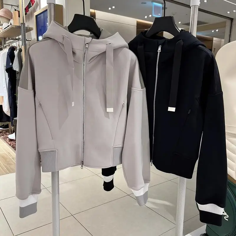 Ladies Golf Hoodie Jacket Autumn Winter Wind Resistant Warm Coat Fashion Casual Women Golf Sports Outerwear