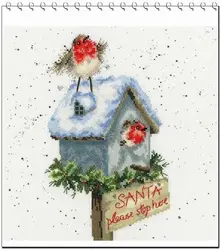 Cross Stitch Kit for Embroidery Needlework, Craft Packages, Cotton Fabric Floss Set, Santa, Please Stop here, 25-35