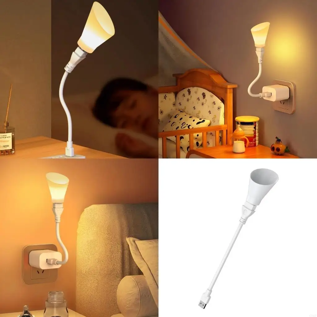 C90F 유연성 목 USB LED 작업 조명 360 조절 가능한 팔 워마 따뜻한/쿨 라이트 모드를위한 수면 동반자