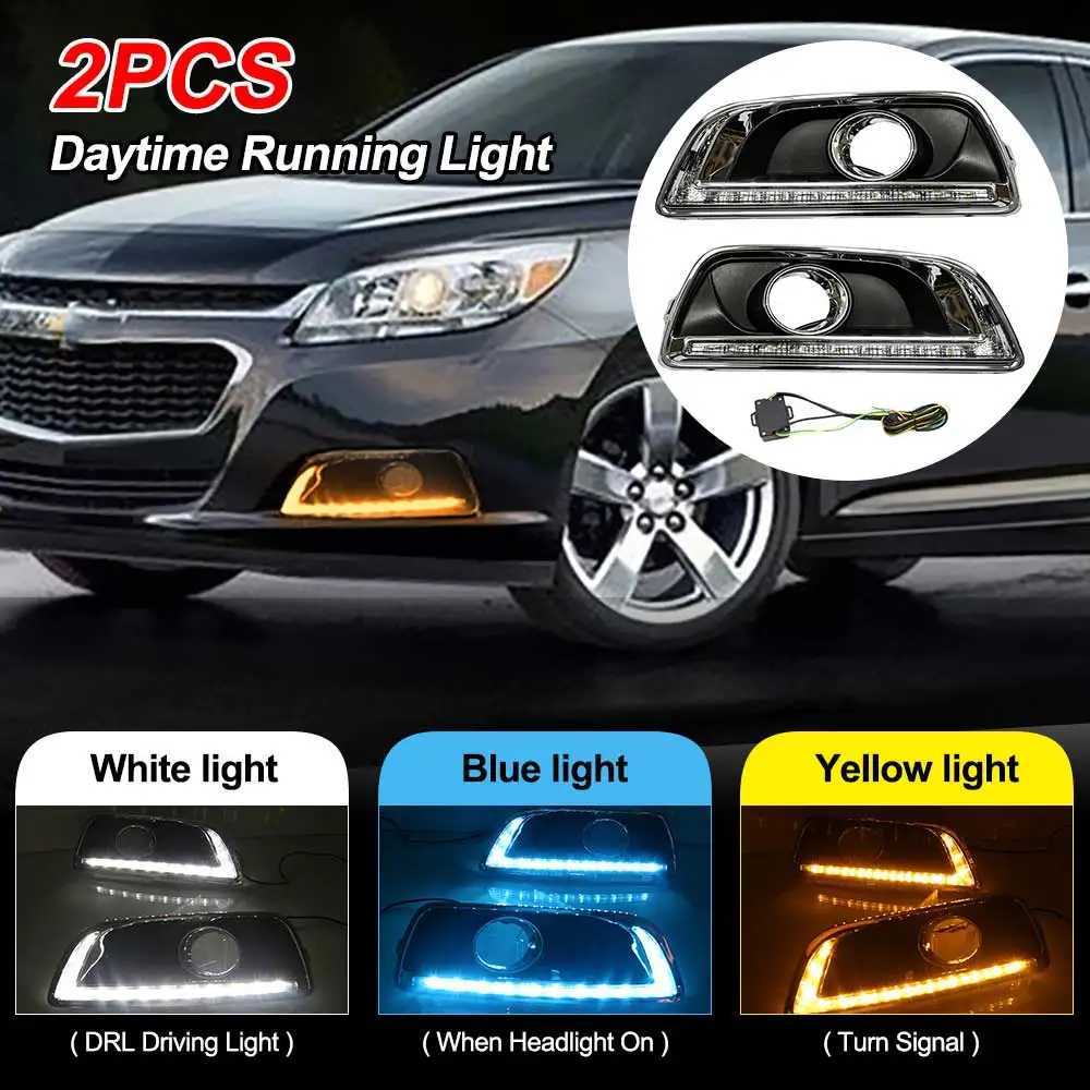 

DRL Turning Signal LED Daytime Running Light For Chevy Malibu Fog Lamp 2013-2015