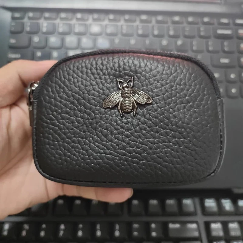 Women Coin Purse Genuine Leather Female Double Zipper Travel Organizer Mini Pouch Women Storage Bag Small Wallets New