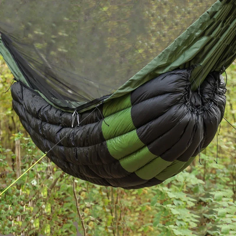 Thickened Multi-functional Hammock Underquilt 700FP Duck Down Warm Outdoor Camping Hammock with Compression Sack