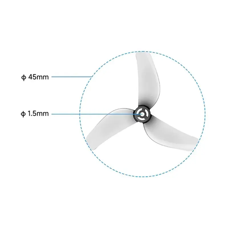 ABNR 4PCS 1811 1.8Inch Propeller 1.5Mm Center Hole Diameter 3-Bladed Propeller For Meteor75 Pro II A
