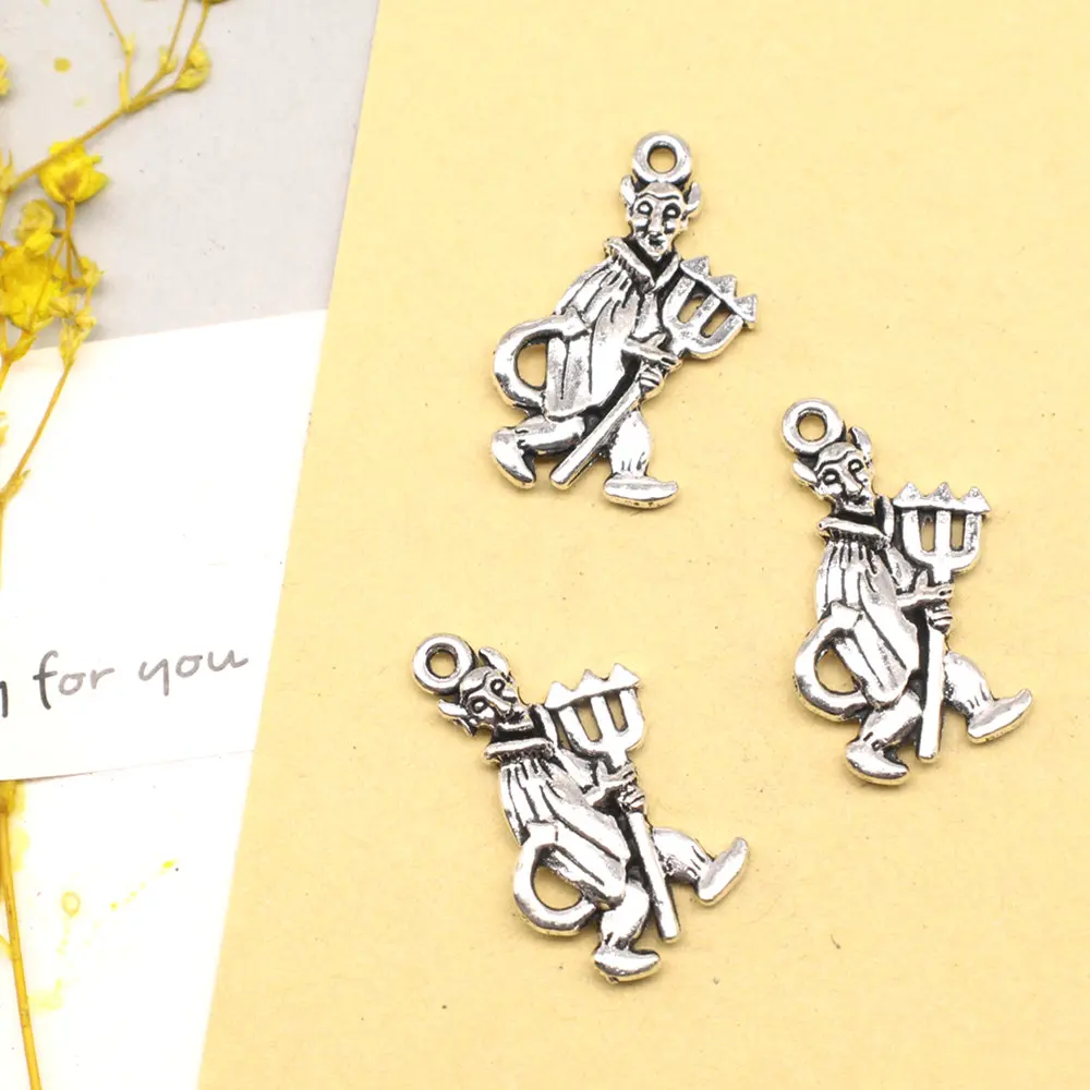 10pcs 16x26mm Rat King Charms Men Pendant Findings For Diy Trendy Jewelry Antique Silver Color