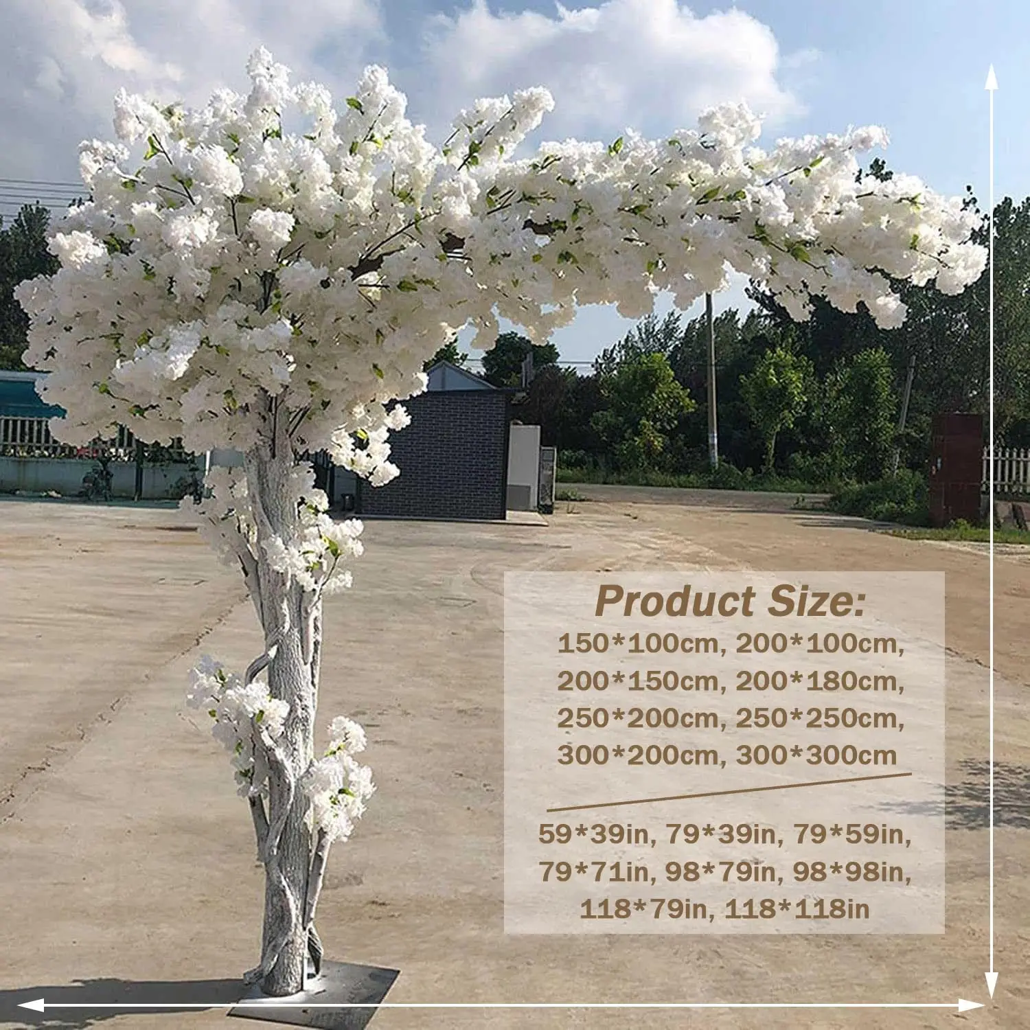 

Large Artificial Cherry Blossom Tree Extension White Fake Flower Decor for Garden Party Wedding Plant Decoration