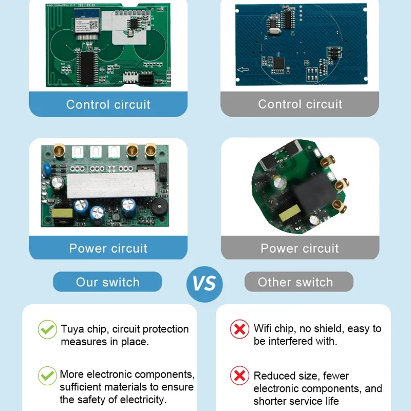 Tuya Smart Life-interruptor de luz WiFi, 1/2/3/4 entradas, neutro/sin cable neutro, Sensor táctil, interruptores de pared, Control por voz, Alexa y Google Home