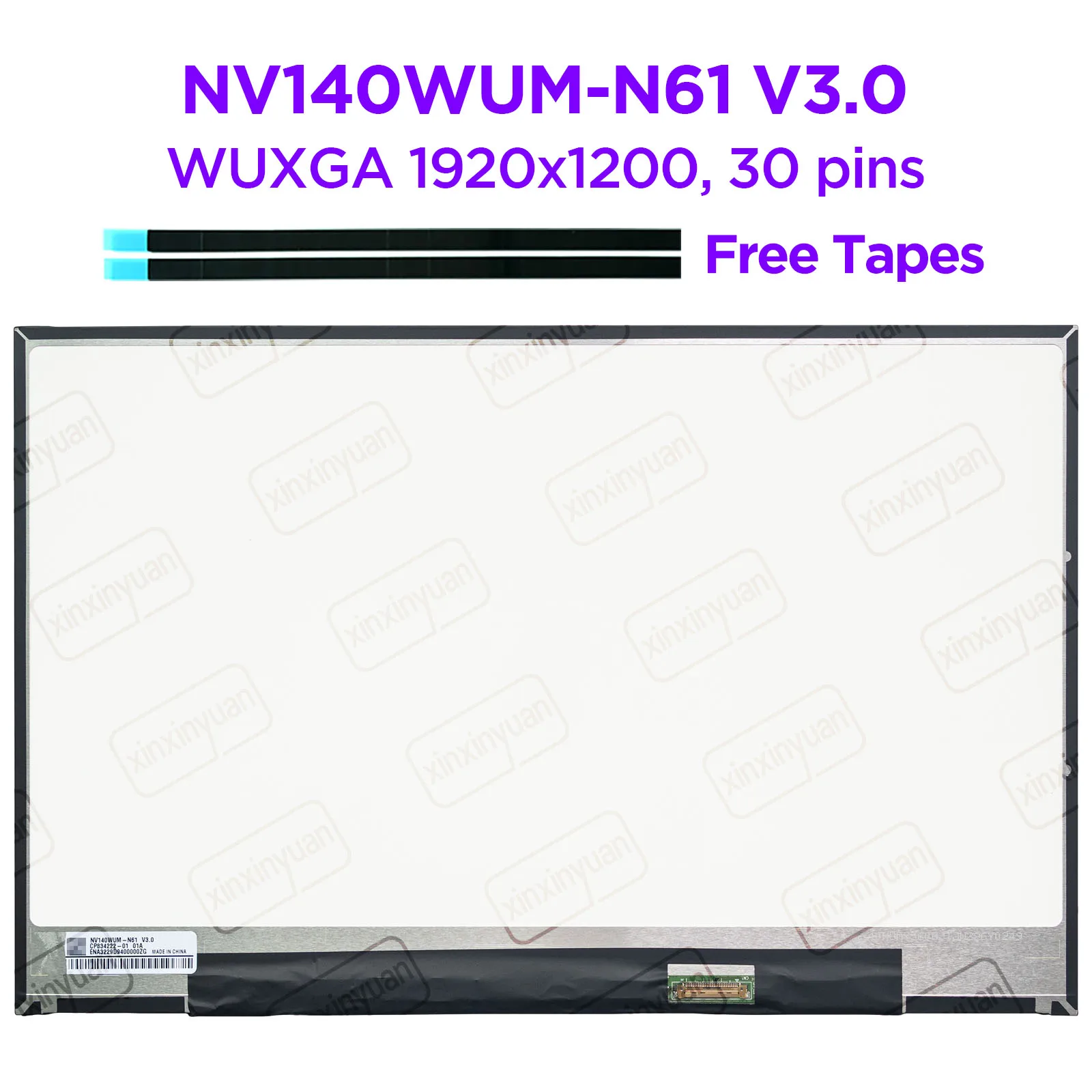 

14.0-Inch Laptop IPS LCD Screen NV140WUM-N61 V3.0 for Fujitsu UH90/H1 UH-X/H1 Display Panel Replacement WUXGA 1920x1200 30pins