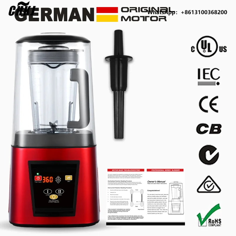 CHKJ G7700 Commercial Blender, 1800W Vacuum Blender Professional-Grade Quiet Shield with Timer