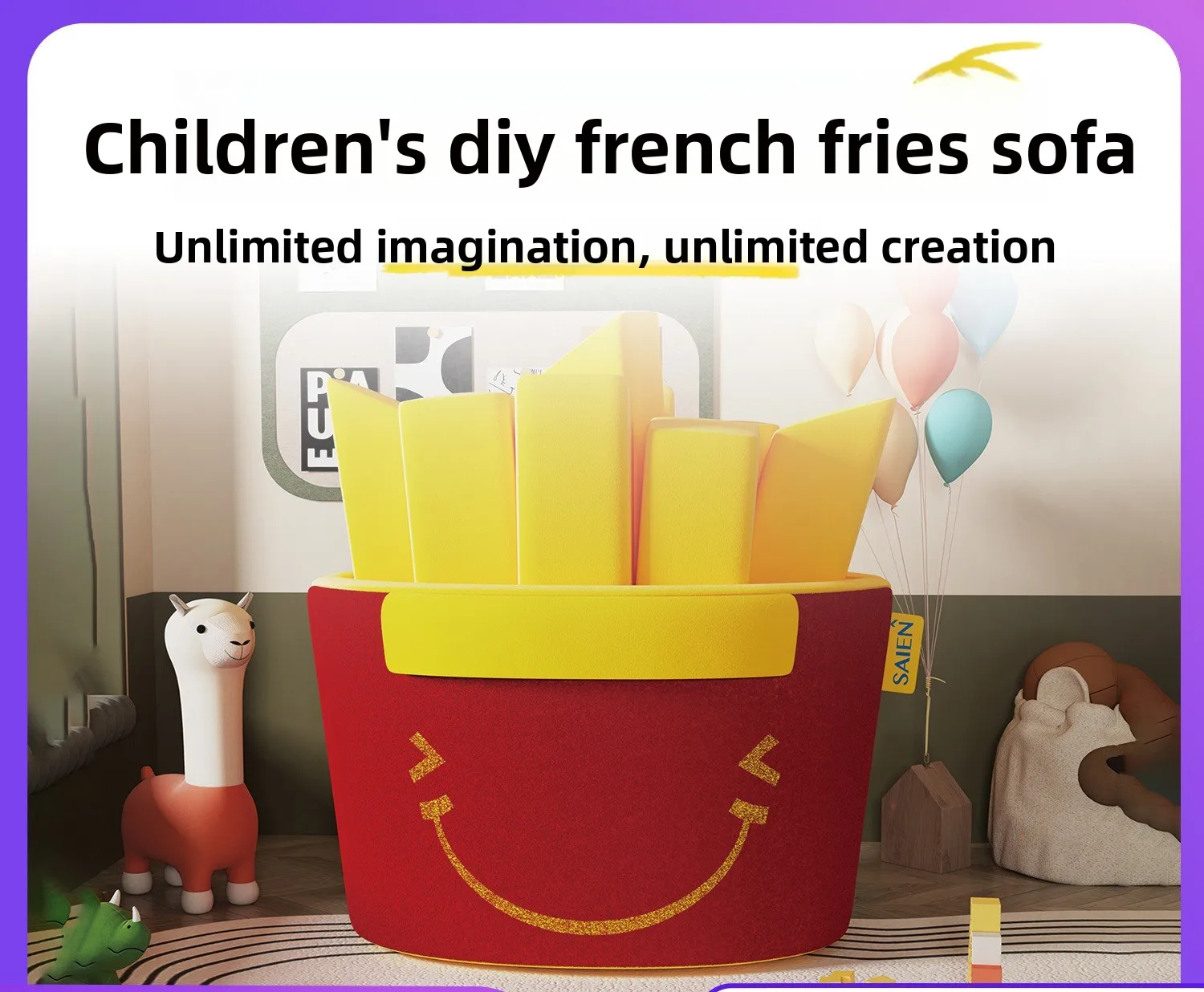 Creative Children's Fries Sofa Modular Fries Sofa Modular Combination Compression Sofa, Children's Sofa