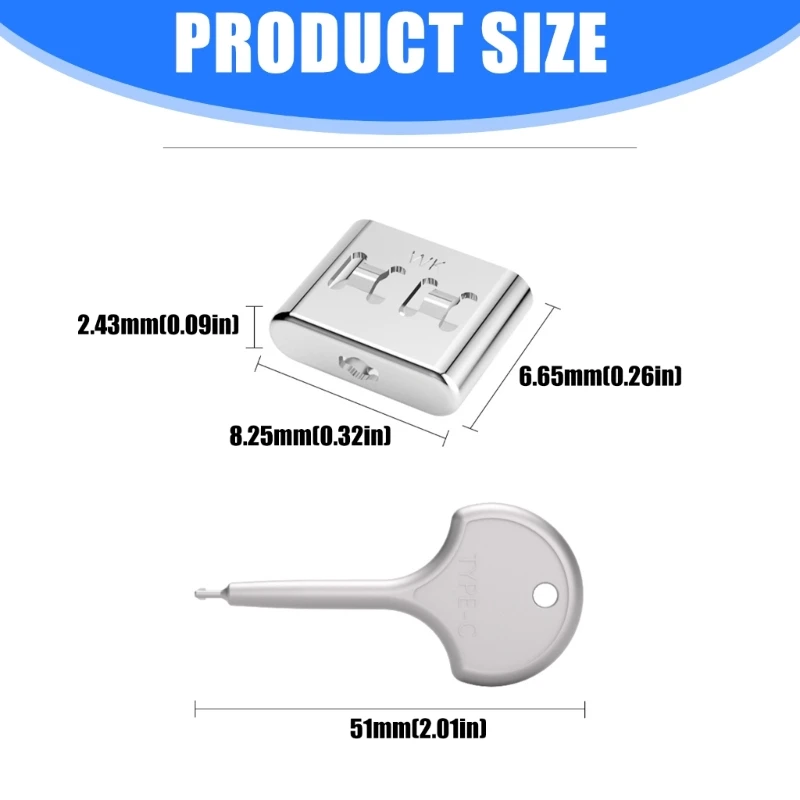 Reusable Type C Port Protectors USB C Port Blockers with Durability Metal Privacy Lock Against Unauthorized Access