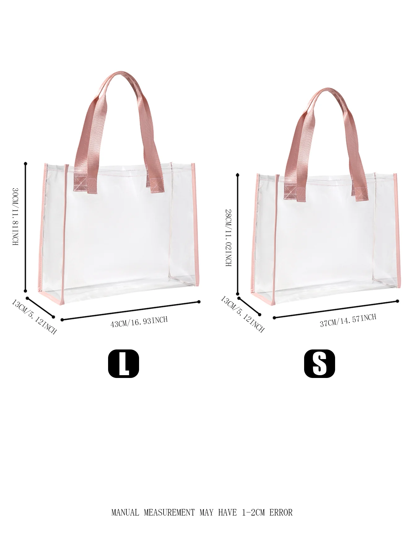 Transparent PVC Waterproof Large Capacity Women's Shoulder Bag Tote Bag high appearance storage bag organizer bag