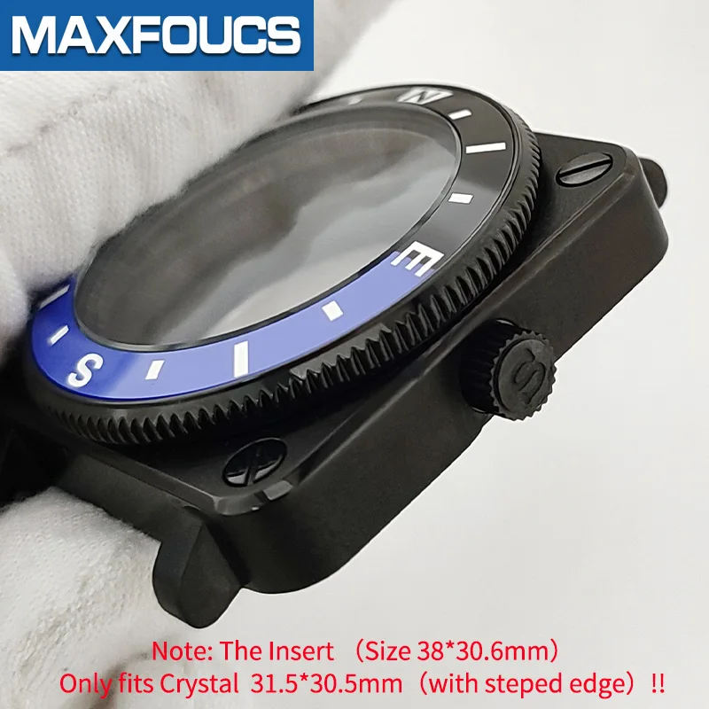 Luminous Ceramic Insert 38*30.6mm Sloped Bezel Inserts Ring Fits SKX Crystal 31.5*30.5mm GMT-Master MOD Black/Blue Watch Parts