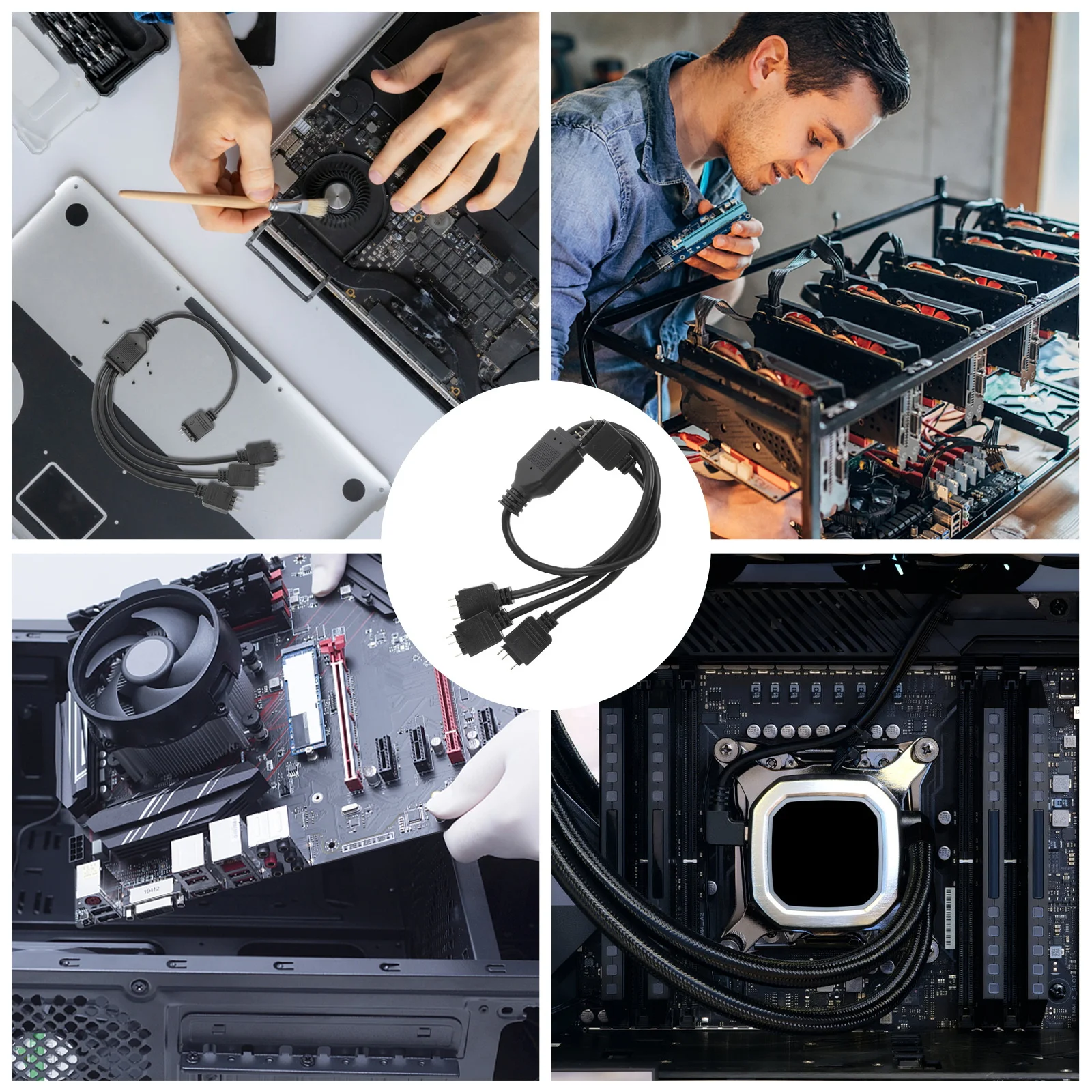 

3-Way LED Y Splitter 5V 3pin Argb Extension Connector Cord Rgb Split Line LED Strip Connector Computer Supply 3 Way Splitter