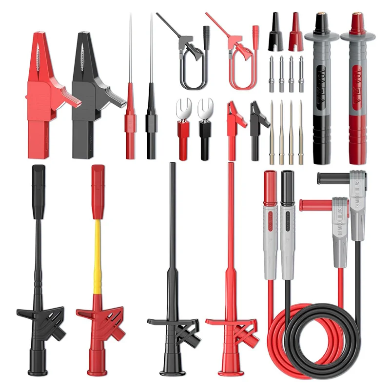 P1300 Series Multimeter Test Lead Kit 4mm Banana Plug Cable Test Hook Clip Probe Alligator Clip Automotive Tool Kit