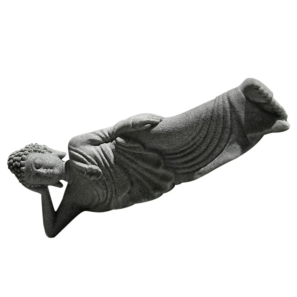 

Zen Buddha Statue Indoor Aquarium Sculpture Chinese Style Decorative Underwater Green Sandstone