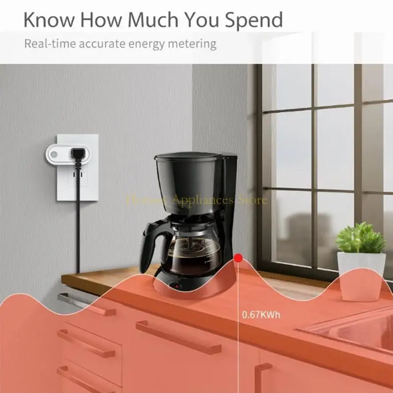 D0AB Intelligent Plug Matter WiFi Peças 15A Timer Power Monitor Support