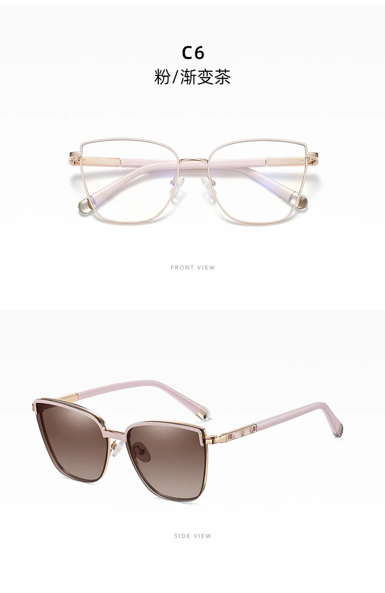OKH Magnetische Clip-On-Sonnenbrille für Damen, Anti-Blau-Brillengestelle, polarisiert, für Damen, modisch, zum Lesen, Myopie, Grad – Detail 12
