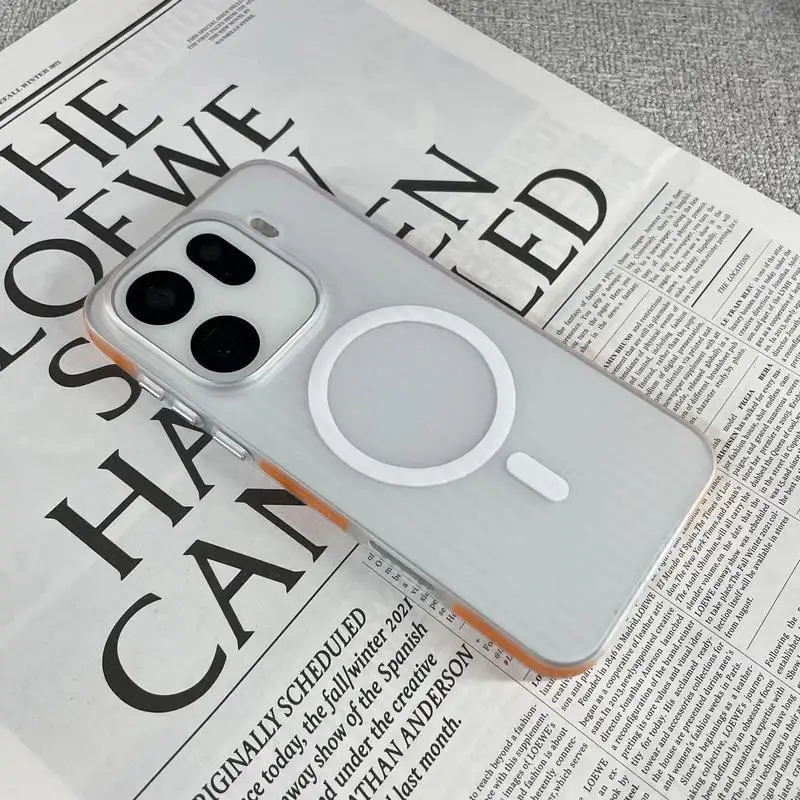 حافظة لهاتف OPPO Find X9 Pro غطاء مغناطيسي مموج وشفاف ورقيق مقاوم للسقوط لهاتف oppo Find X 9 Pro ممتص للصدمات Funda