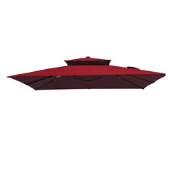 3x3M Double-layer Square Outdoor Umbrella Replacement Patio Sunshade Parasol Top Canopy Cover Cloth For Garden Yard Beach