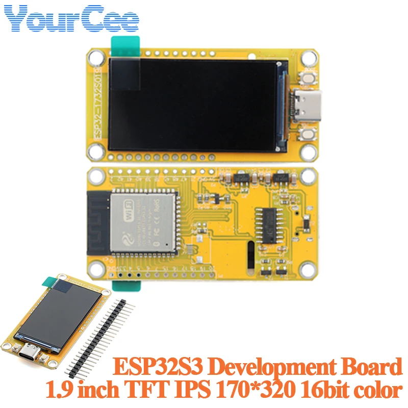 ESP32S3 Development Board with Screen 1.9 Inch TFT IPS ST7789 170*320 Wifi Wireless Ble Display Screen Module for Arduino