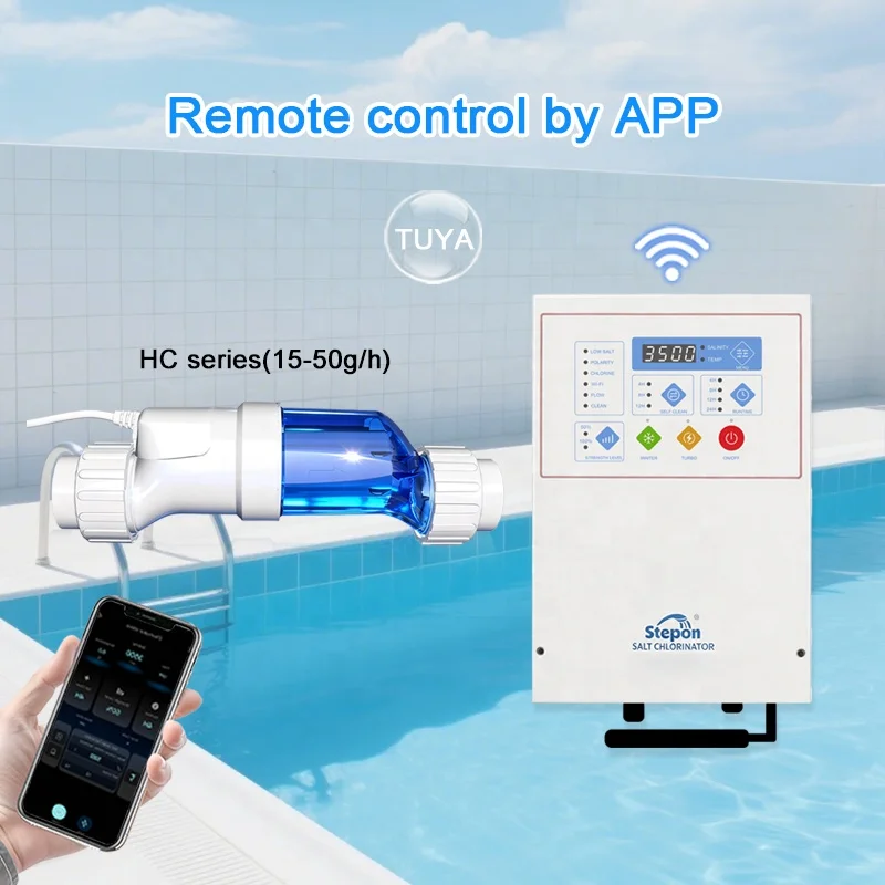 

Smart 3 in 1 WiFi APP Remote Control Low Salt Alarm Automatic Chlorine Self-Cleaning OEM/ODM Salt Chlorinator for Swimming Pool
