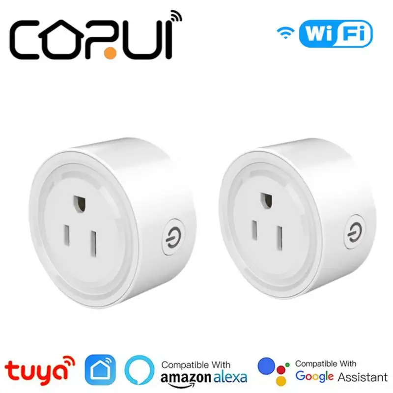 CORUI 10A Tuya US Smart Plug WiFi Timing Function Smart Life Remote Control Socket Outlet Compatible With Alexa Google Home