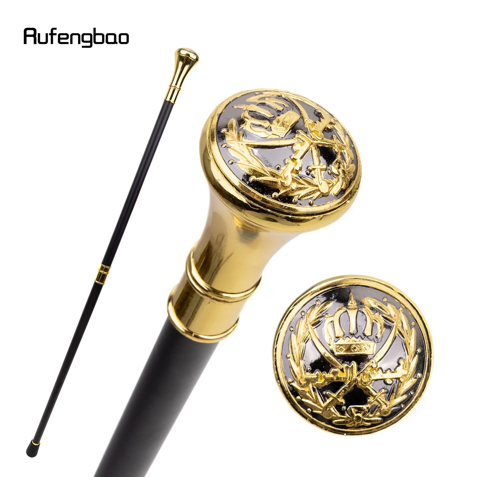 

Golden The Middle Ages Sword Cross Totem Walking Cane Fashion Walking Stick Gentleman Luxury Crosier Knob Walking Stick 93cm