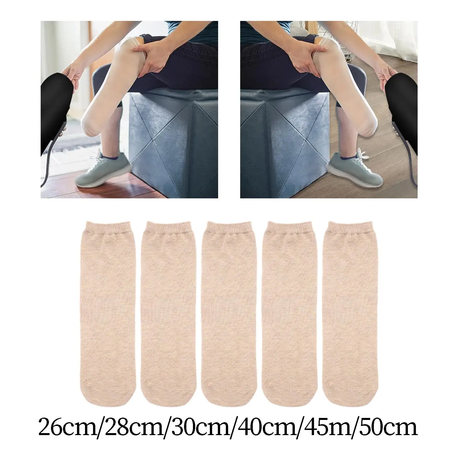 5x Prosthetic Socks Sweat Absorption Partial Foot Amputation Provide Warm Stump Socks Cotton Protective Amputee Socks for Unisex