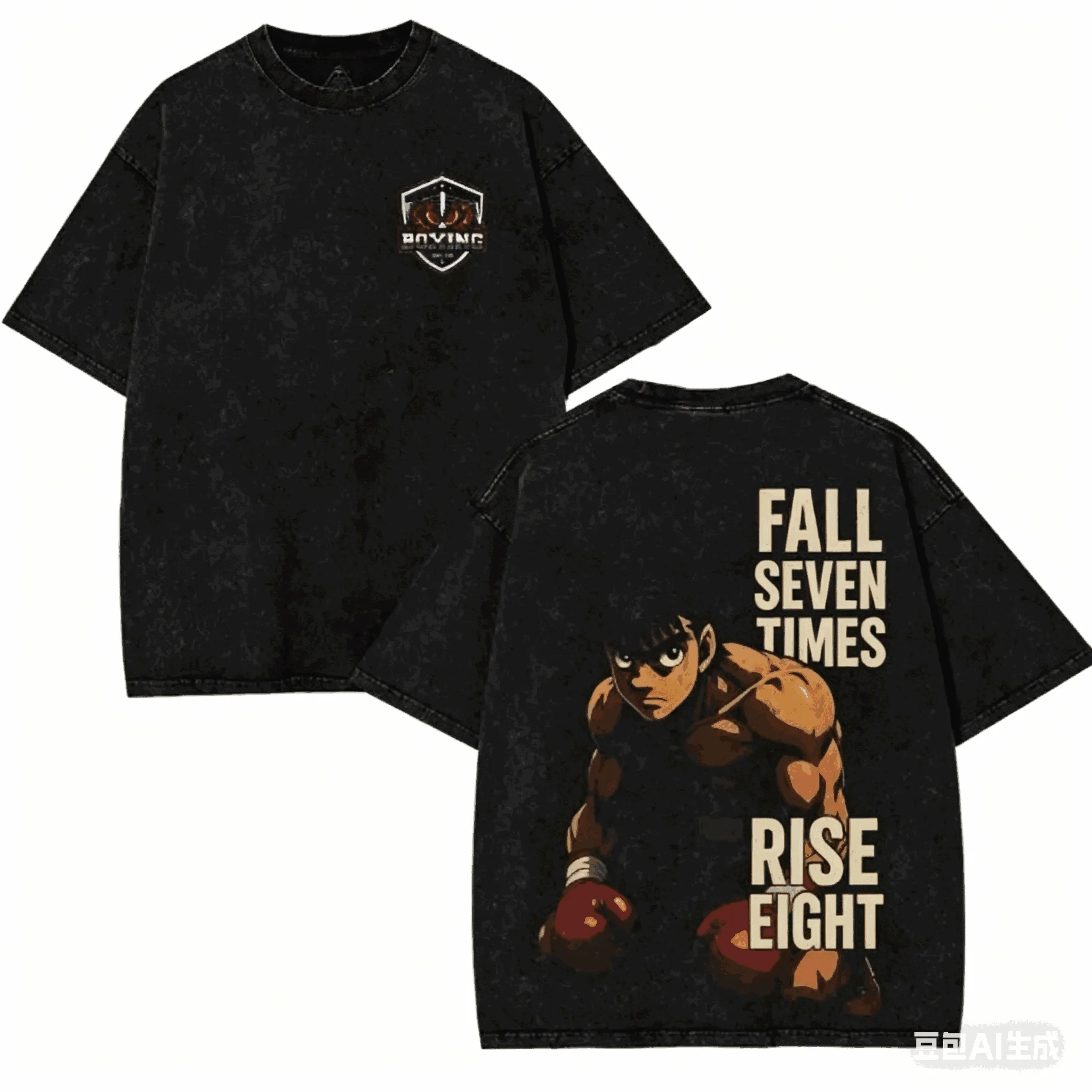 HAJIME NO IPPO Washed T-shirt 2026 New Model personality Clothes shirt Year round clothing Retro Fashion Vintage Loose Couples