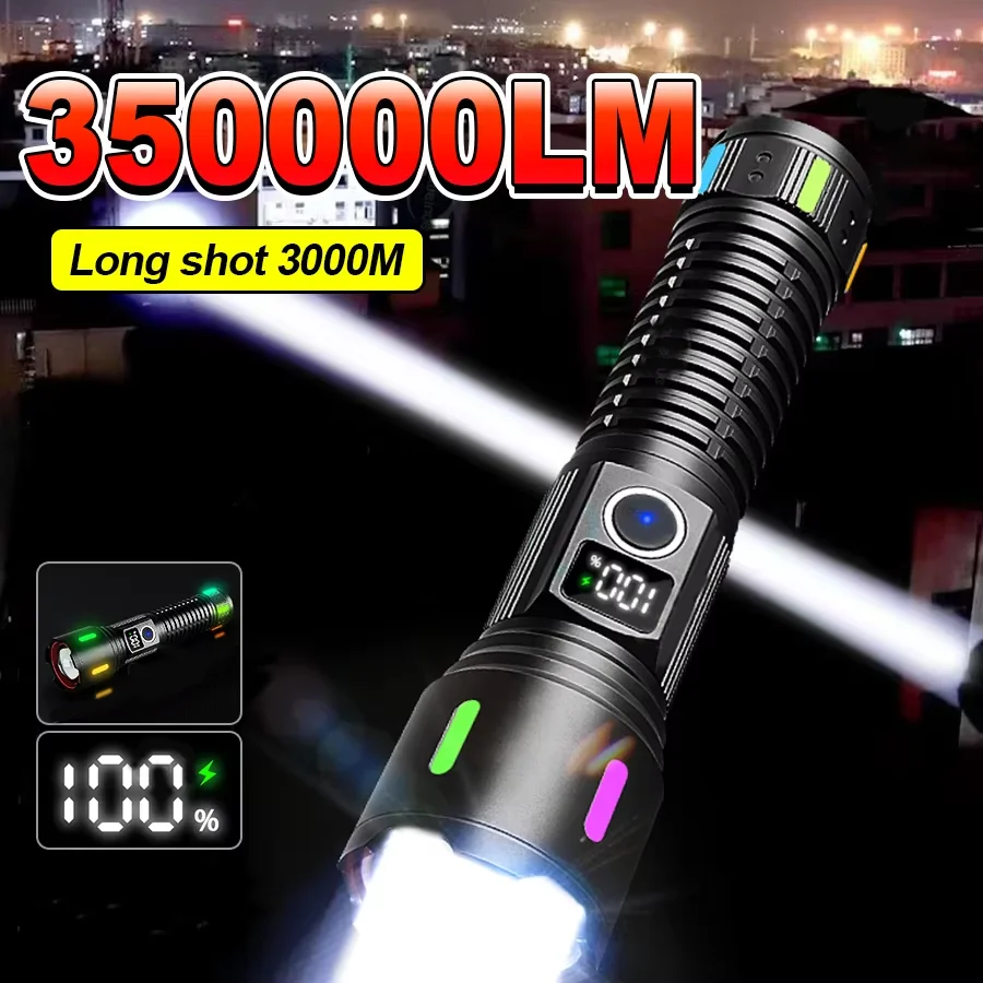 

Super Bright Long Range 3500M Torch High Power Led Flashlight USB Rechargeable Ultra Powerful Torch Light Outdoor Hiking Lantern